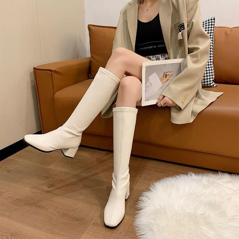 Fashion versatile comfortable high boots Martin boots 2025 autumn and winter new small Internet celebrity thin boots long boots women