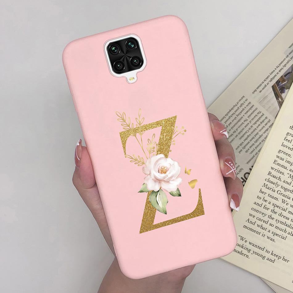 For Xiaomi Redmi Note 9 Pro Case Flowers Letters Silicone Soft TPU Back Cover For Xiomi Redmi Note9 Pro 6.67'' M2003J6B2G Case
