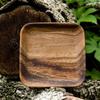 2Pcs Acacia Wood Plates Square Wooden Snack Plate Cake Dessert Fruit Serving Small Sushi Food Dishes Plate Set Wooden Tableware
