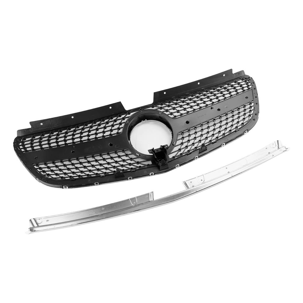 Diamond Front Bumper Grill Grille Fit Mercedes Vito W447 2015-19 GT Stlye