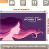 2D March 8 International Women's Day Backdrop, Stylish Purple Pink Woman Silhouette Background