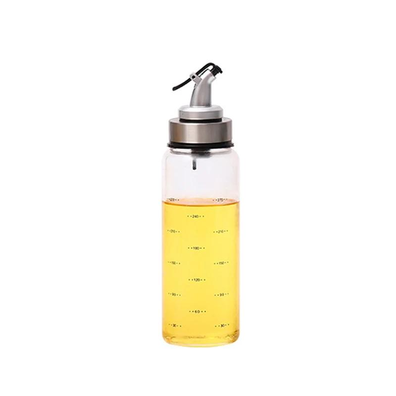 1PCS Oil Bottle High Borosilicate Glass Dispenser With Scale Quantitative Sauce Vinegar Cooking Kitchen Supplies