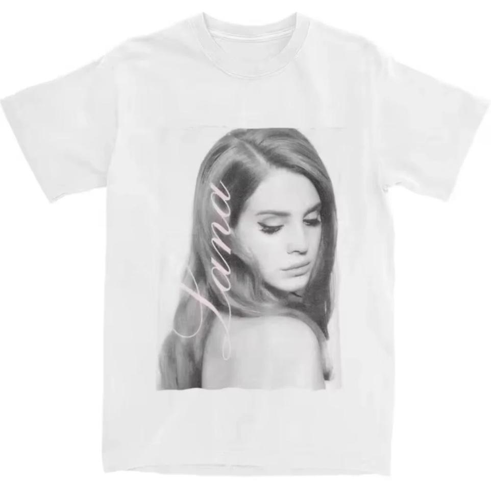 100 Cotton Tshirt Clothes Lana Del Rey Men Print Tshirt Summer Pure Cotton Women Retro Singer Album Print S
