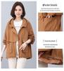 Stylish 2024 Women's Pure Cotton Hooded Jacket – Loose Fit, Plus Size, Casual Short Trench for Middle-Aged Moms