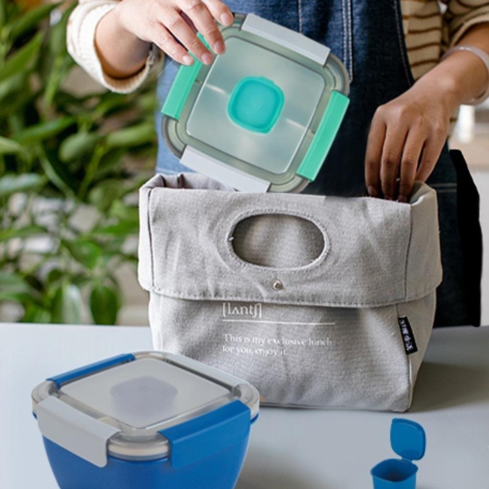 Salad Lunch Container 50 Oz Salad Container with 3 Compartment Reusable Bento Box for Adults Stackable Lunch Bowl