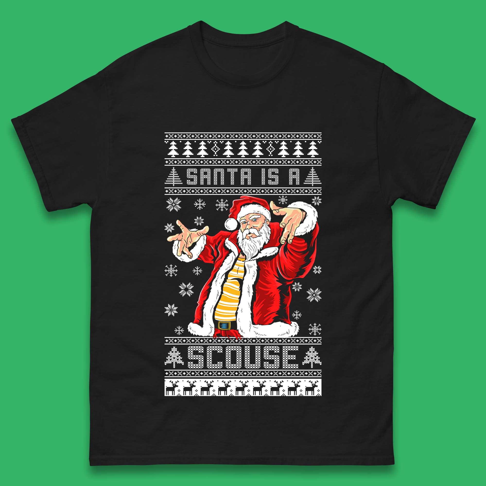 Santa Is A Scouse Christmas Mens T-Shirt Womens Tops Tees 3XL