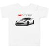 JG Infinite White Sports Car 'Vette Z06 C7 Vette Owner Gift Custom Car Club Show Toddler Short Sleeve Tee 2T, White