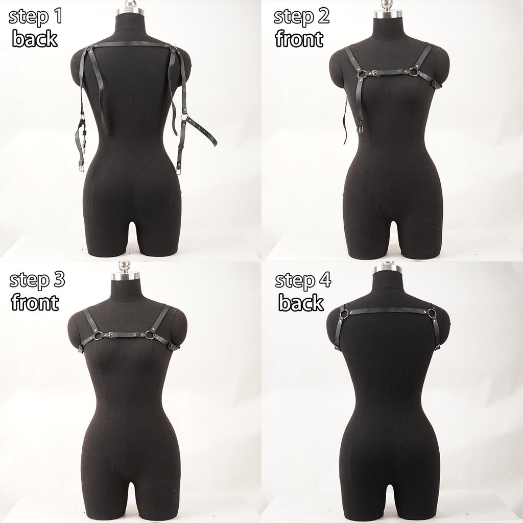 Leather Body Harness Women Adjustable Punk Goth Top Bra Outfit Clubwear
