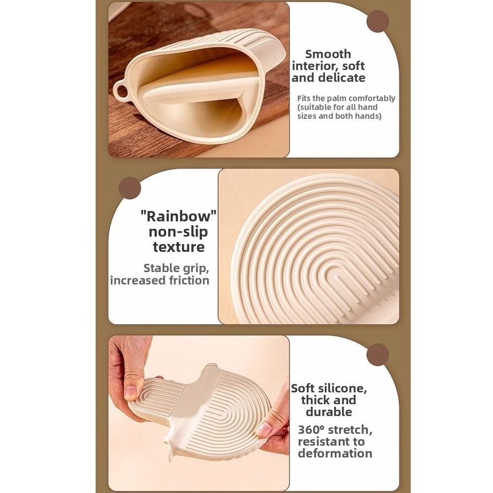 Thickened Silicone Oven Mitts Anti-scald Baking Gloves Microwave Hand Clips  Baking Ovens
