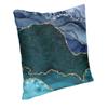 Natural Teal And Indigo Tone Geode Agate Slices Square Pillow Case Decoration Cushions Throw Pillow Car Double-Sided Printing