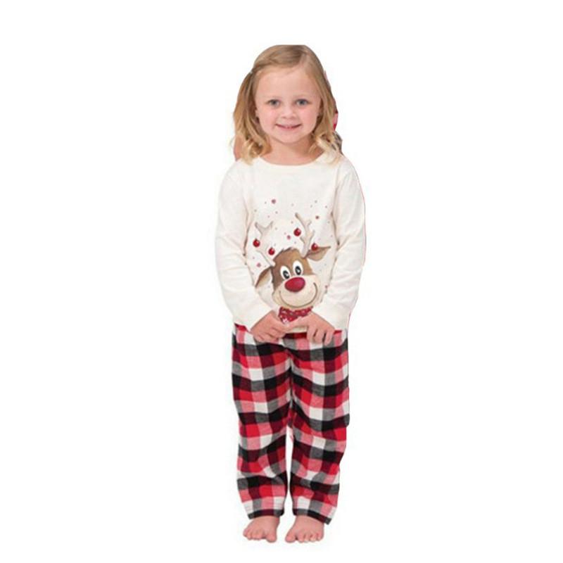 Christmas Santa Claus Matching Family Pajamas European And American Style Cartoon Print Cotton Blend