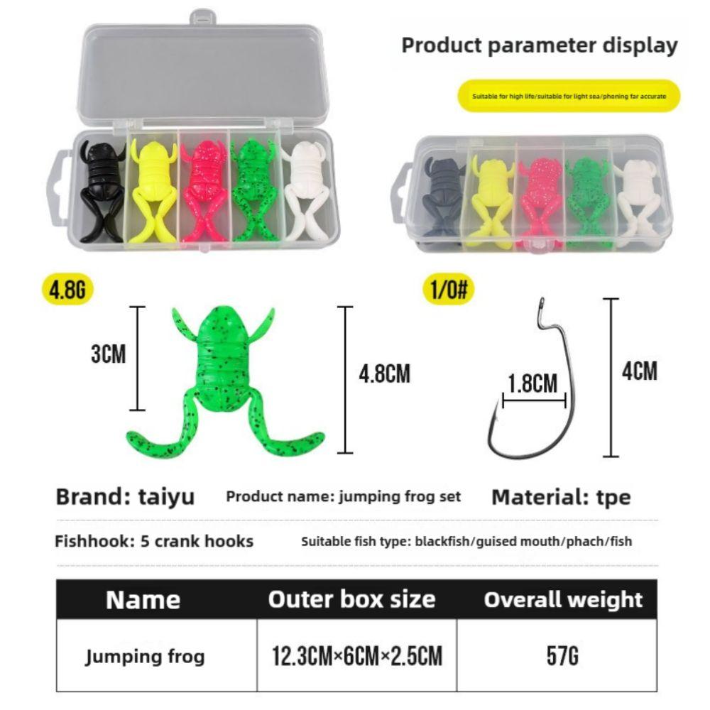 5PCS Frog-Like Stance Lure Mini Frog Bait TPE Artificial Bait  Outdoor Fishing