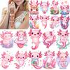 28pcs Temporary Tattoo Cartoon Axolotl Cartoon Cute Axolotl Temporary Tattoo Stickers For Arms Shoulders Adults