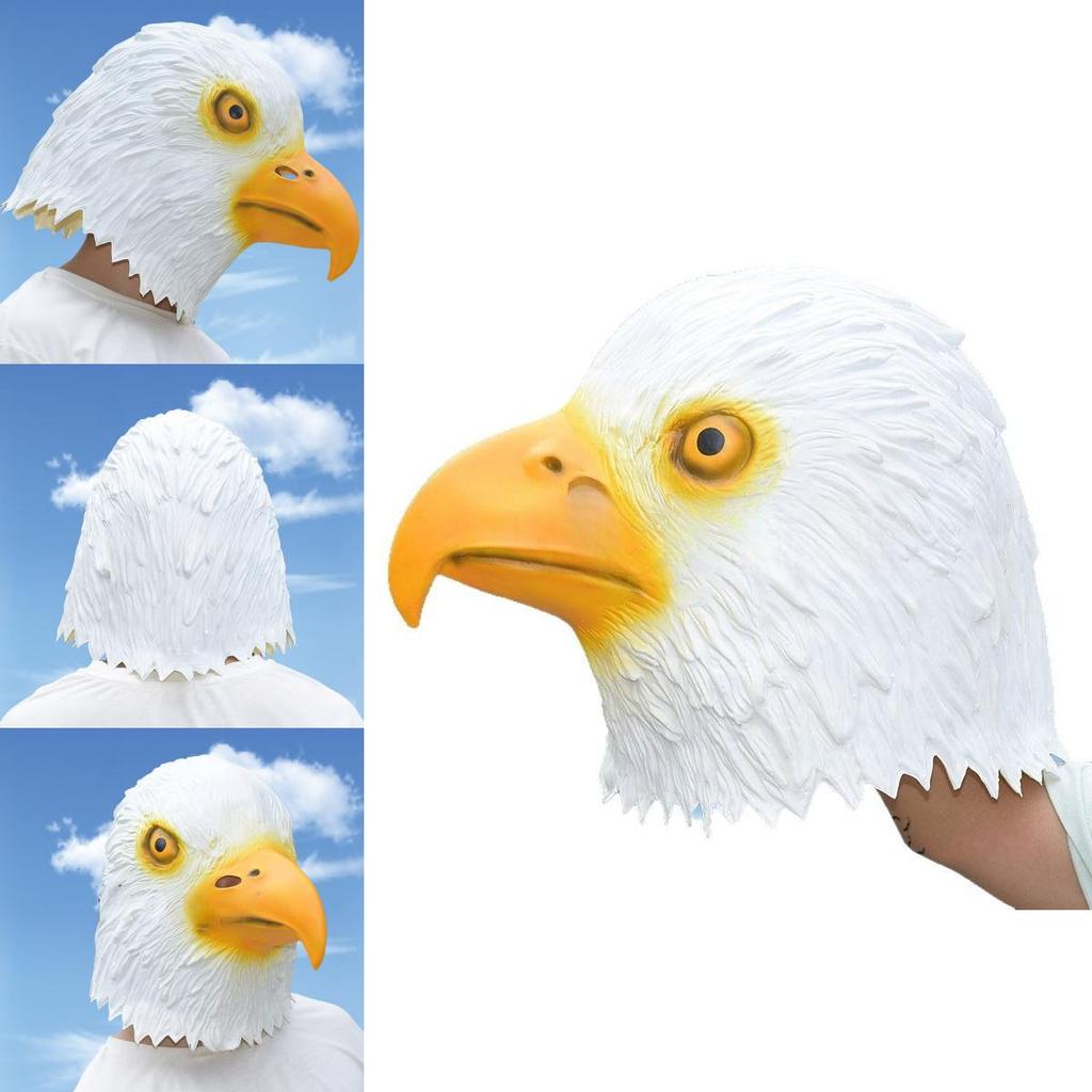 Animal Mask Latex White Eagle Headgear For Halloween Festive Events And Pranks