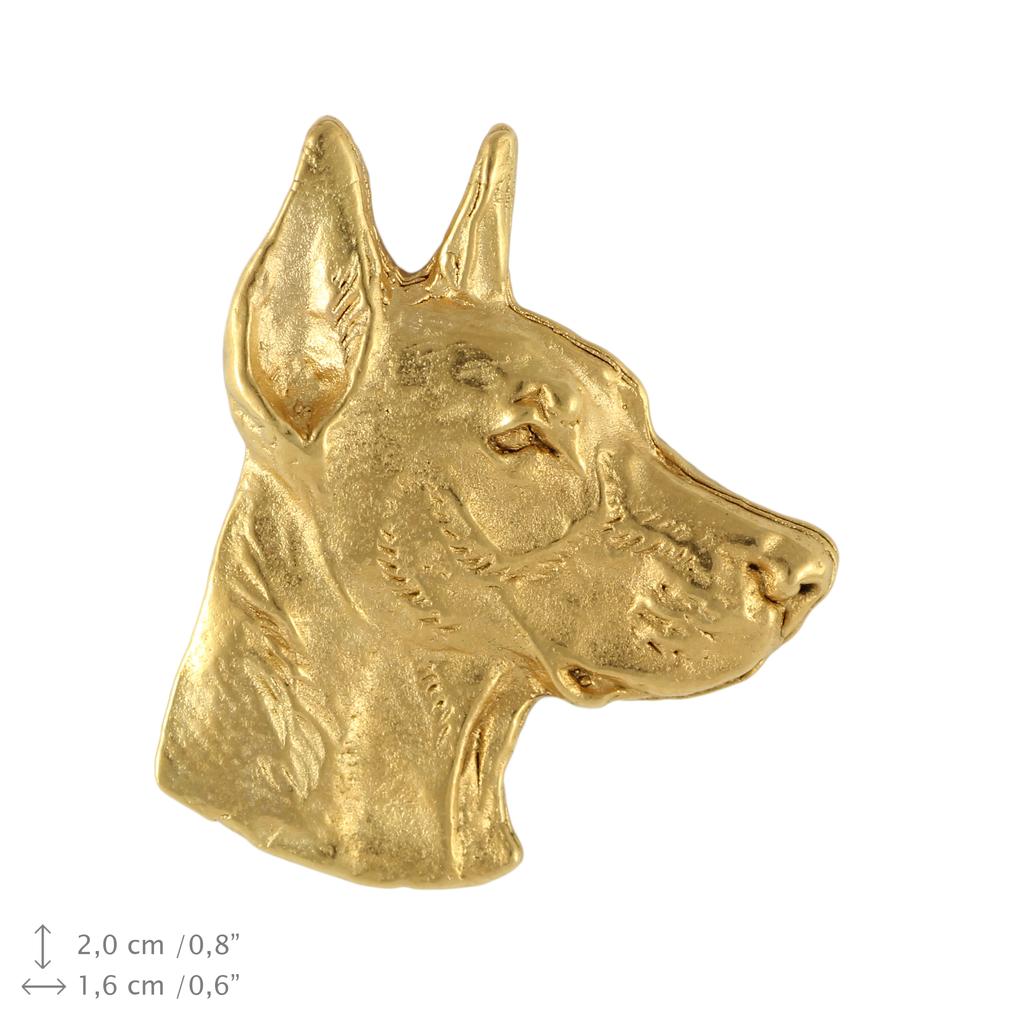 Dobermann, Doberman Pinscher, Dobie I - Dog brooch in decorative box, elegant gold-plated pin, Art-Dog brand jacket pin