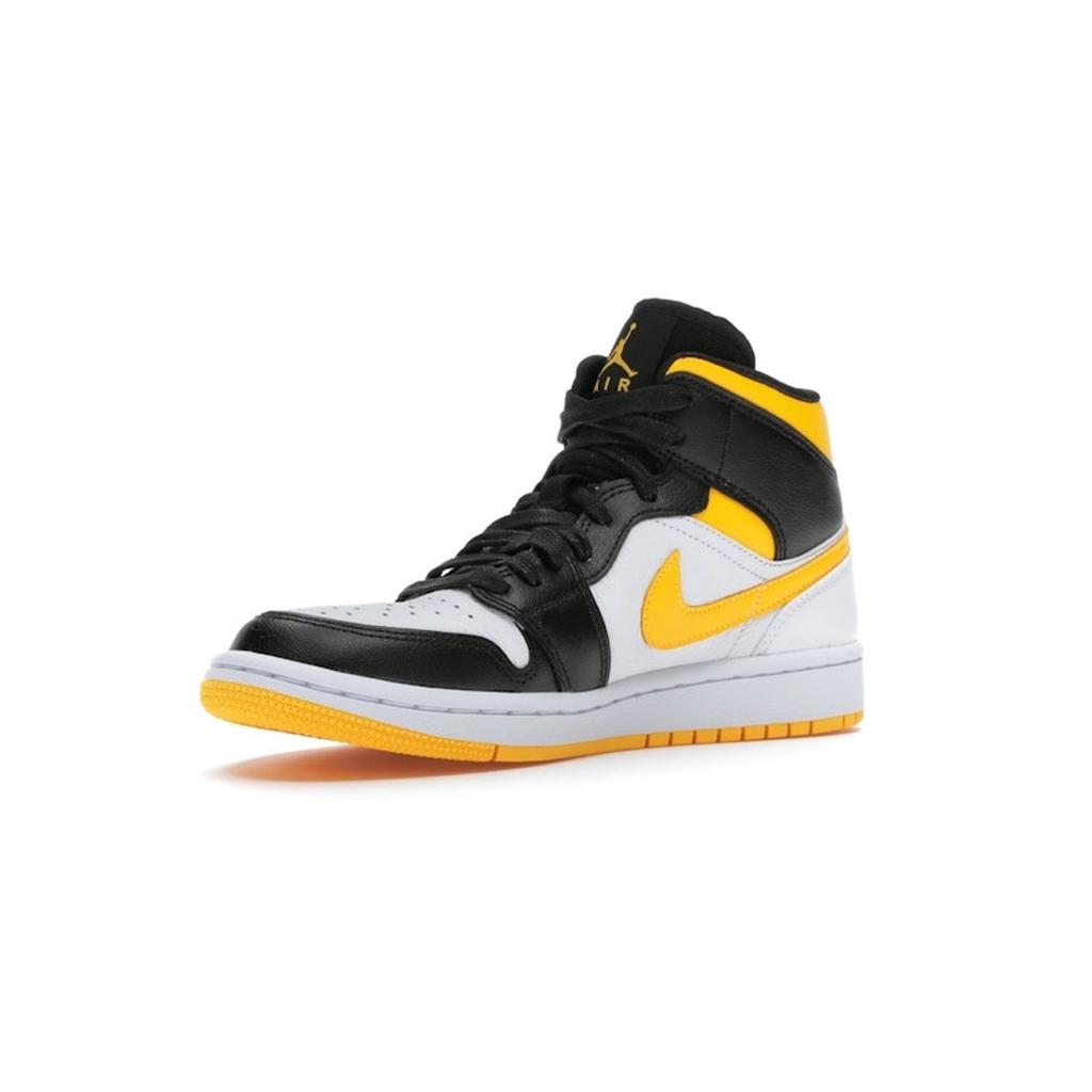 Air Jordan 1 Mid SE Beyaz Lazer Turuncu Kadın Spor Ayakkabı Siyah CV5276-107