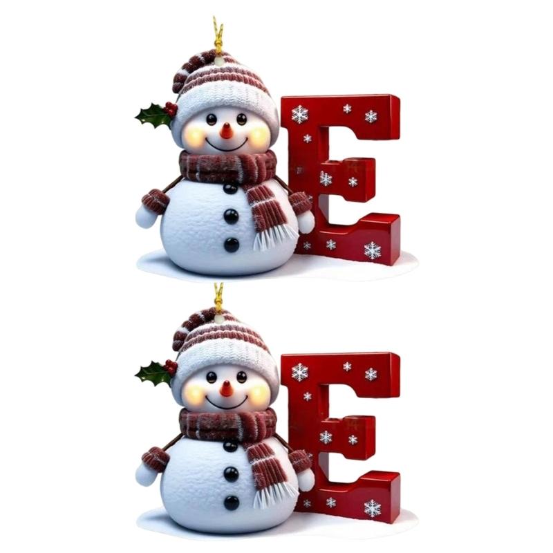 Shatterproof Acrylic Snowman Letter Hanging Ornament Christmas Tree Decoration For Festival Tree Wreath Window Display