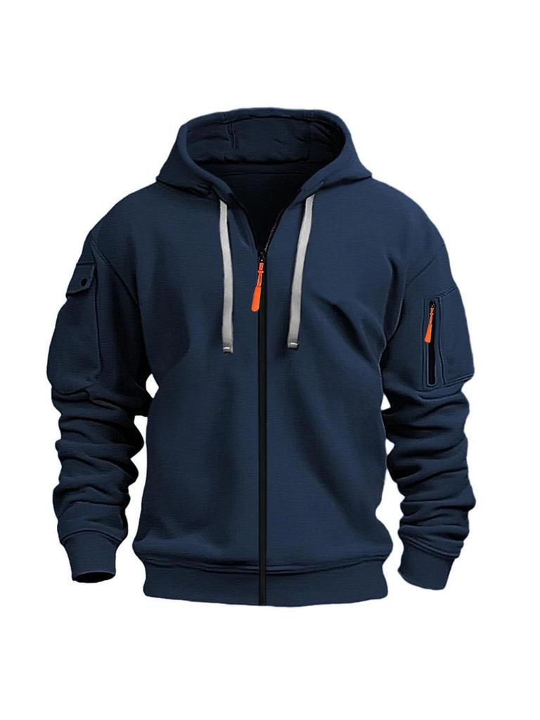 Men's Multi-Pocket Zipper Hoodie - 2025 Spring/Autumn Casual Sportswear