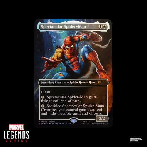 Hasbro Marvel Legends Series "Magic: The Gathering" Battle Damaged Spider-Man 15 cm Action Figure Toy + Limited Edition Foil Collectible Trading Card