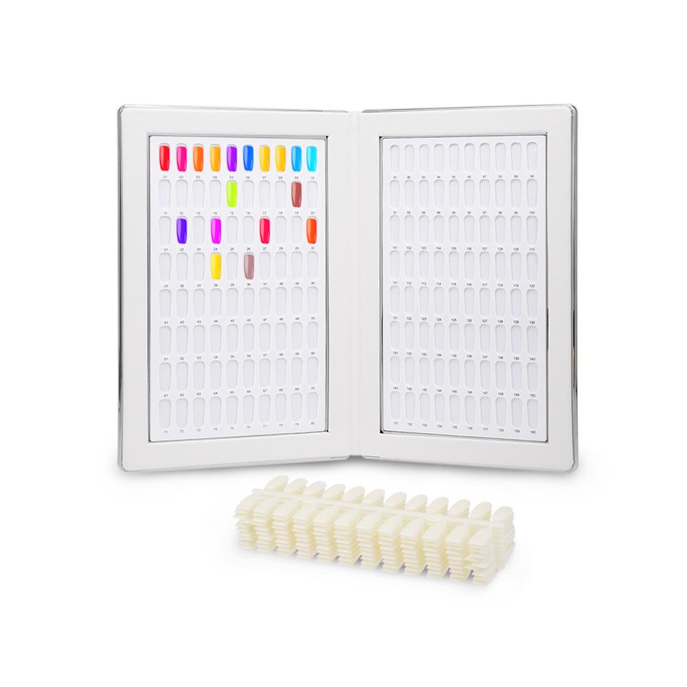 160 Nail Color Display Book With 240pcs False Nail Tips For DIY Nail Polish