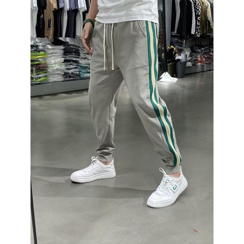 Trendy brand casual pants men's splicing tied feet large size pants hot-selling sports pants men