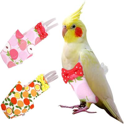 Couche pour perroquet avec nœud papillon, joli fruit coloré, Floral, calopsitte, Pigeons, petits, moyens et grands oiseaux de compagnie, costume de vol, vêtements lavables