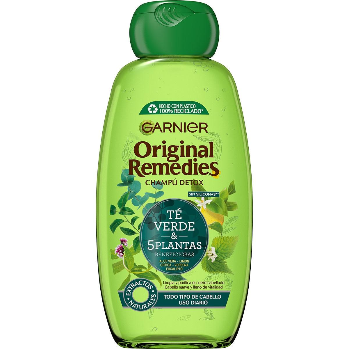 Garnier Original Remedies Shampoo disintossicante al tè verde per uso quotidiano 300 ml