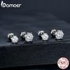 BAMOER Moissanite Stud Earrings, D Color Brilliant Round Cut Lab Created Diamond 925 Silver Earrings Gold Plated for