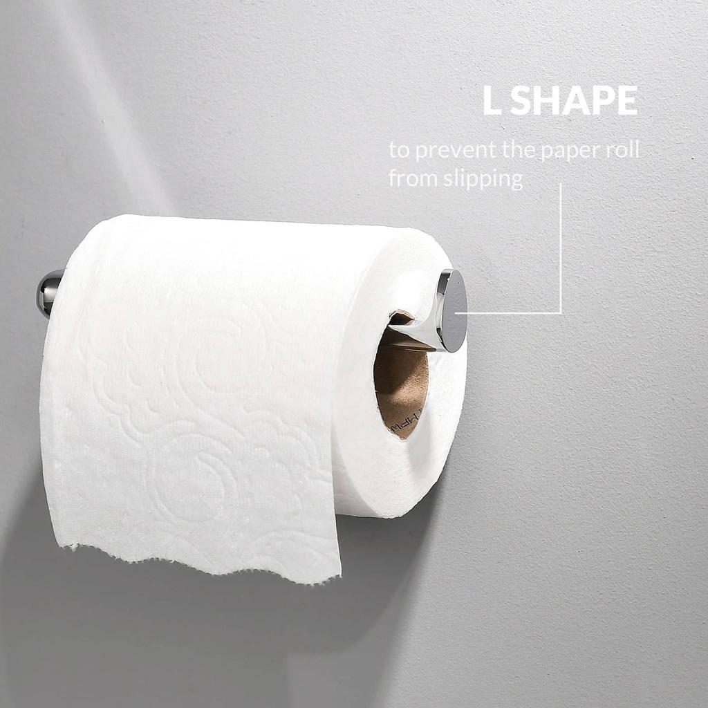 simpletome Wall-Mounted Toilet Paper Holder, Rust-Resistant Stainless Steel with Drilling Installation, Modern Minimalist Design (Chrome Plated)
