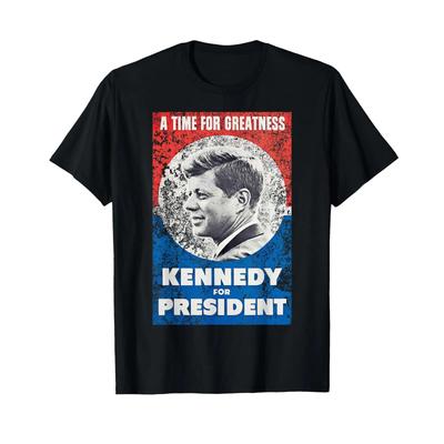 Jfk John F Kennedy For President Retro Poster Design T Shirt Vintage Washed Stylish Breathable Versatile Stretched Comfortable