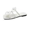 Fashion Aphixta Women Flat With Slides White Flower Dec Woman Slippers Summer Beach Square Toe Casual Shoes Woman 2025 Trend Shoes