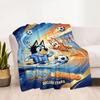 Penguin Christmas Wreath Customize Text Blanket Lightweight Customizable Blanket Soft Warm Cozy Suitable for Living Room Bed Sofa Bedding