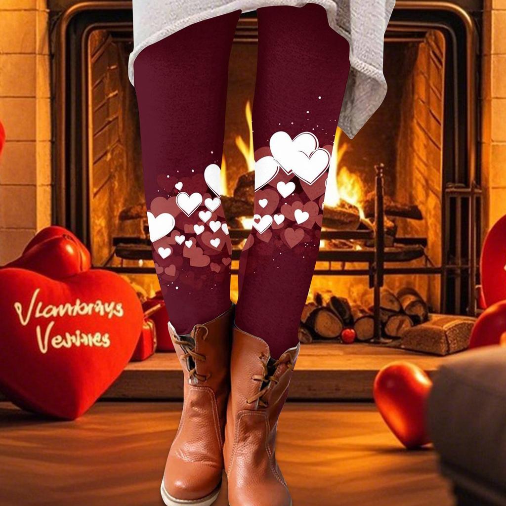 Damen-Druckhose, elastische Leggings aus weicher Baumwolle, lässiger Heimpyjama