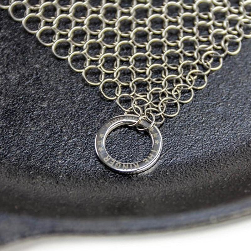 Stainless Steel Kitchenware Cleaner Cast Iron Cleaner Chainmail Scrubber Silvery