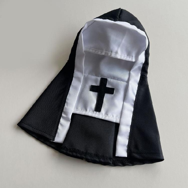 Halloween Nun Outfit For Small Dog And Cats Hooded Sister Costume For Pet Party DressingUp And Photography Accessory