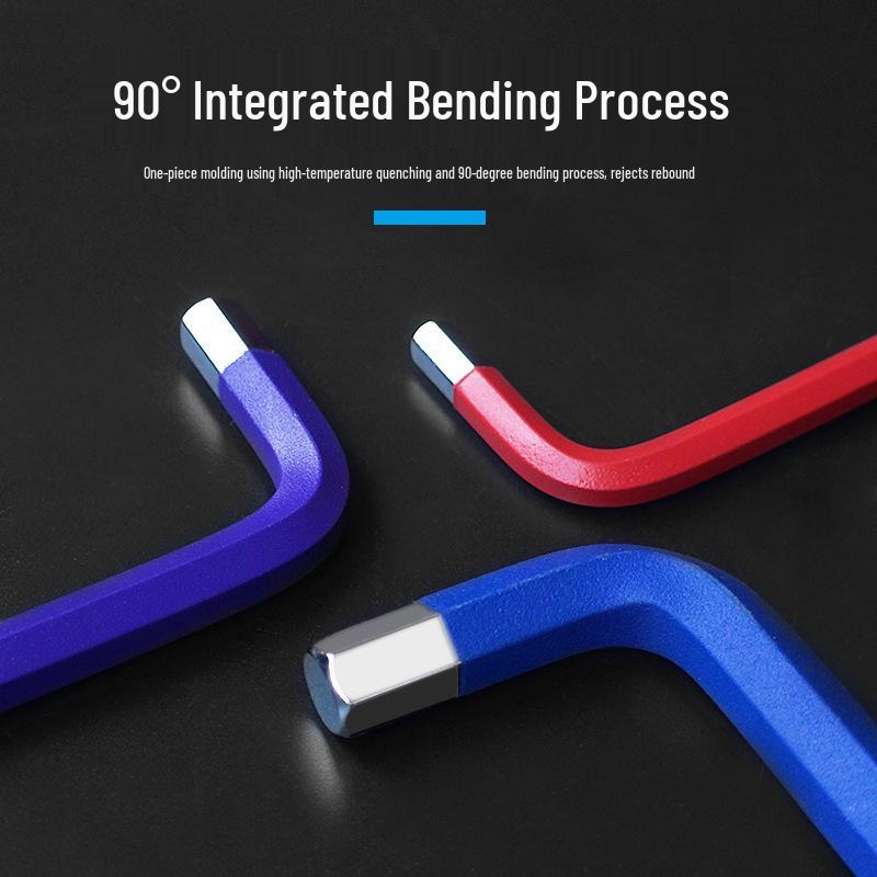 Multi-Functional Colored Hex Wrench Set with Ball Head, High Hardness, and 6-Point Flower Type Design.