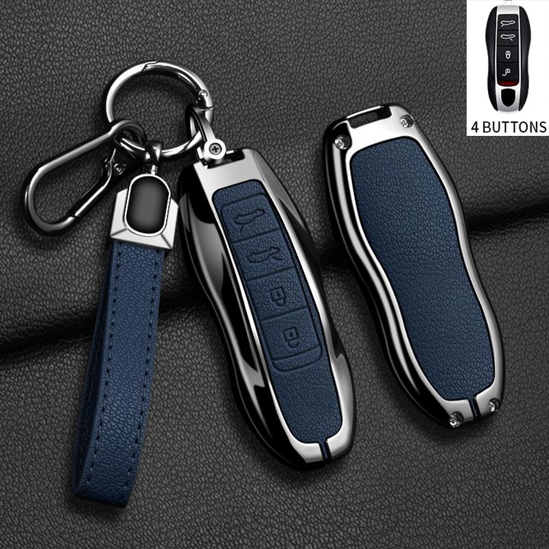Metal Car Key Case Cover For Porsche Cayenne 958 911 Lepin 996 Macan Boxster Panamera 997 944 924 Panamera 718 971 9YA Keychain