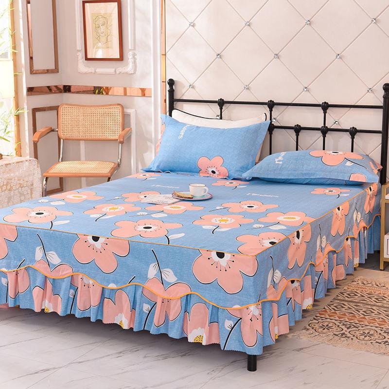 Non-slip One-piece Bed Skirt Korean Version of The Bed-cover Protective Cover Home Floral HOTEL 14 Styles Vintage Stylish Design