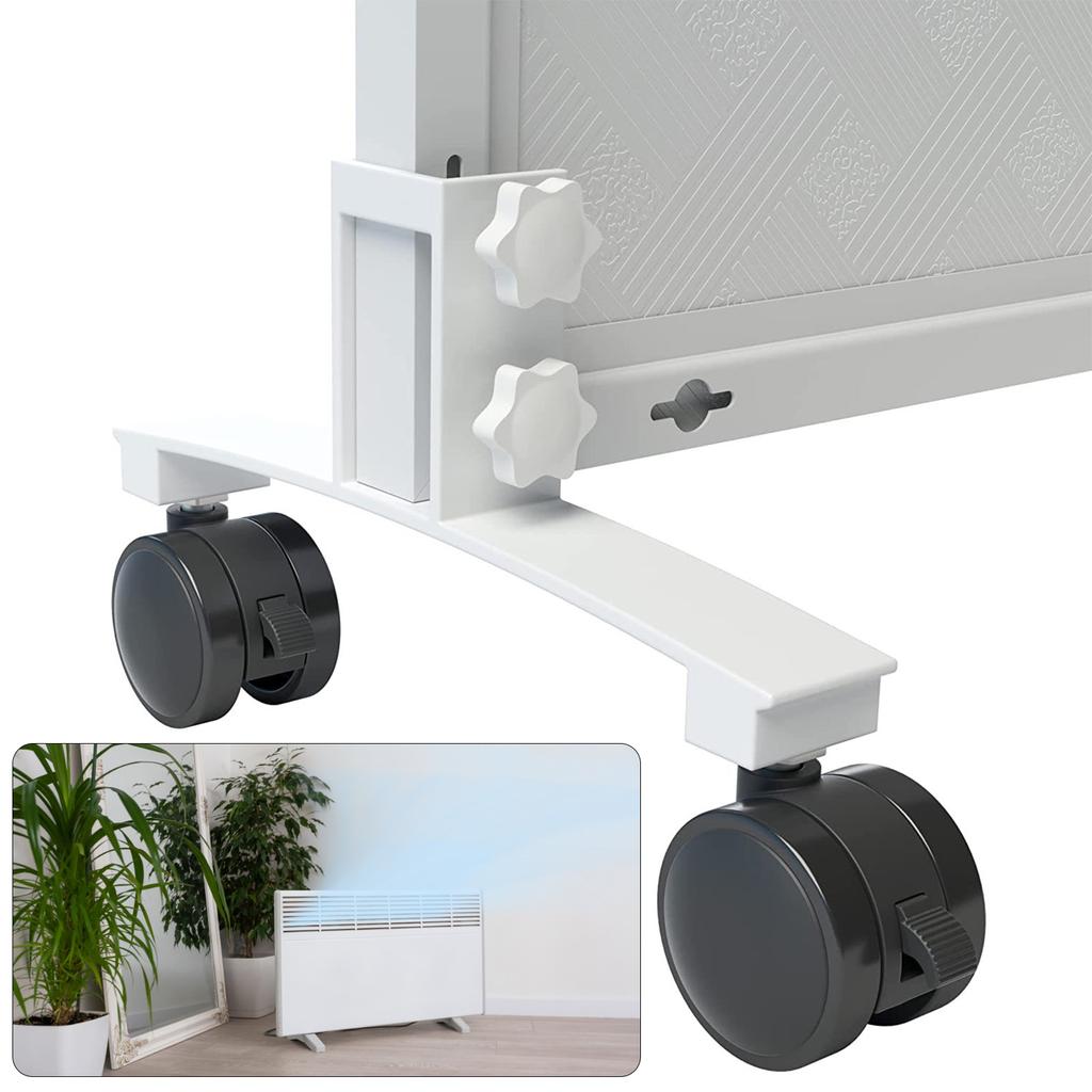 Metal Infrared Heater Bracket Universal Infrared Panel Heater Feet Bracket Movable with Wheels Easy To Install for Home Office