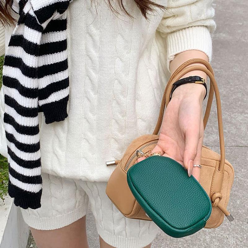 Mini Pu Keychain Coin Purse Lipstick Pouch Makeup Storage Earphone Storage Bag Wallet Korean Style Bag Pendant Accessories