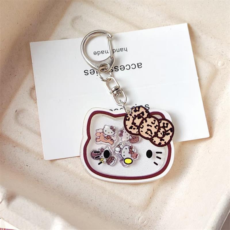 Cartoon Cute Hello Kitty Shaking It Keychain Pendant Girly Sweet Bag Hanging Ornaments Couple Backpack Acrylic Accessories Gifts