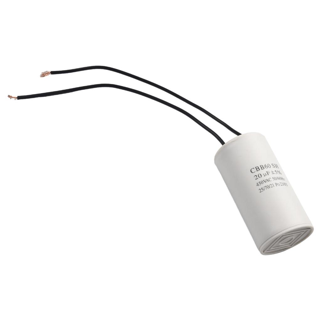 CBB60 Run Capacitor 40*73mm 40/70/21 450V AC 50 / 60Hz White Accessories Plastic Run Round Capacitor Practical