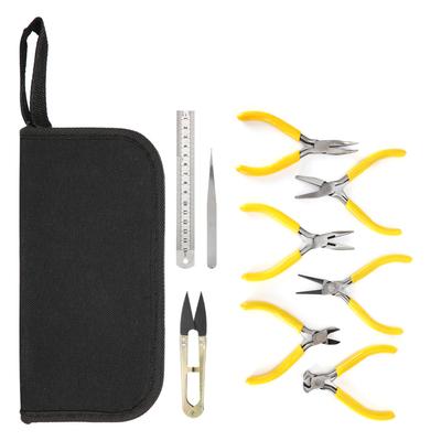 9 stücke Professionelle Schmuck Zangen Werkzeuge Kit Flache Gebogene Nase Zangen, Die DIY