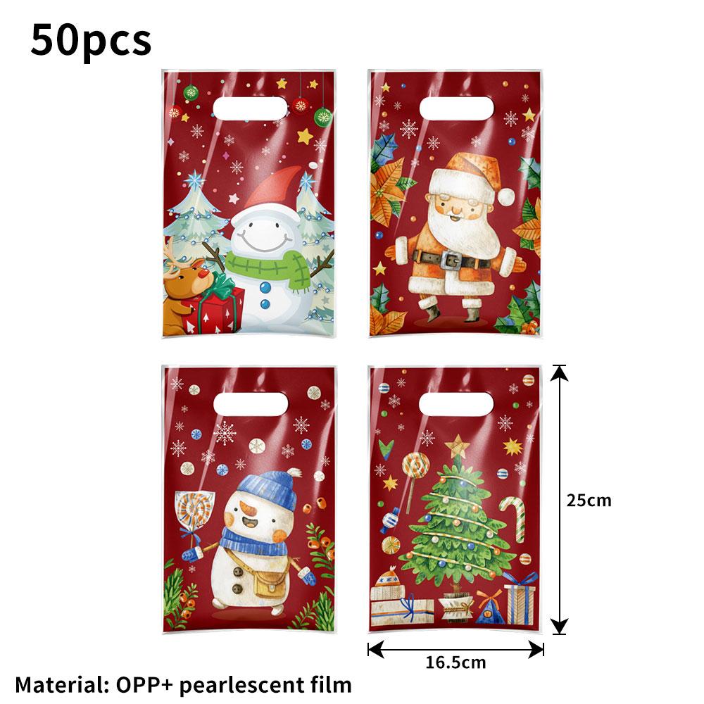 50/100pcs Christmas Gift Bags Santa Claus Bag Christmas Decoration for Home 2026 Navidad Natal New Year 2026 Packing Bag