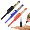 Carpenter's Marker Pen, Construction Marking Pencil, 3 Colors: Blue, Red, and Black, Construction Marking Tool, Door Lock Installation Deep Reach Mark