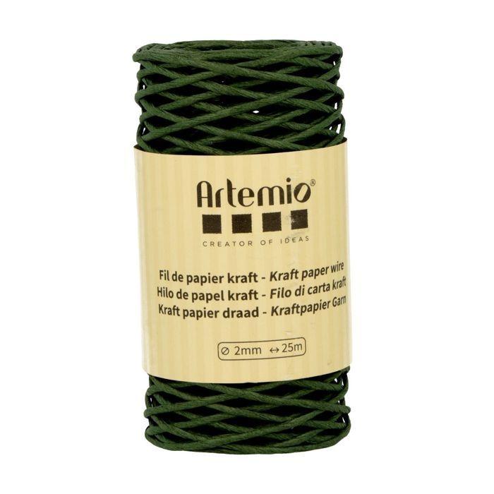 Fil de papier kraft - ARTEMIO - 11 bobines - 2mm x 25m - Multicolore - Bricolage et décoration