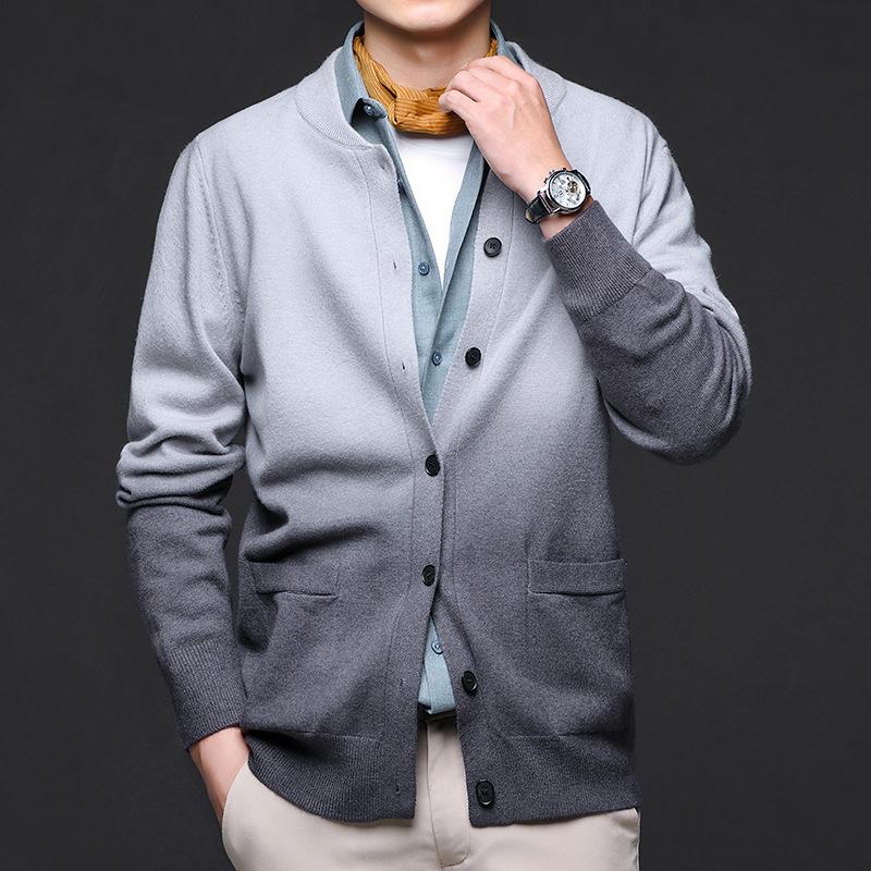 

Вязаный кардиган с V-образным вырезом 4XL серый