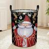 1pc, Laundry Basket Merry Christmas Snowflake Red Back, Collapsible Clothes Hamper Winter Snow Wonderland, Storage Bag for Bedroom Bathroom, Laundry B