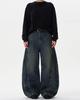 American Retro Washed Distressed Wide-Leg Jeans - Unisex Casual Trend