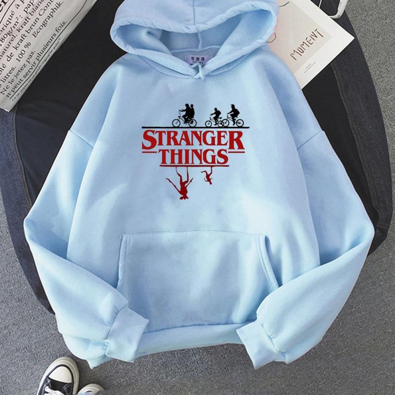 Stranger Things Printed pullover hoodie with fleece hoodie 6627